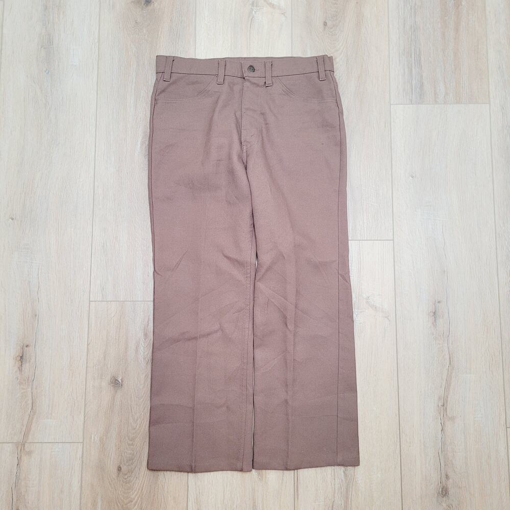 VTG 70s Levi's Sta-Prest Pants 33 Waist Short Crop High Rise Talon 42